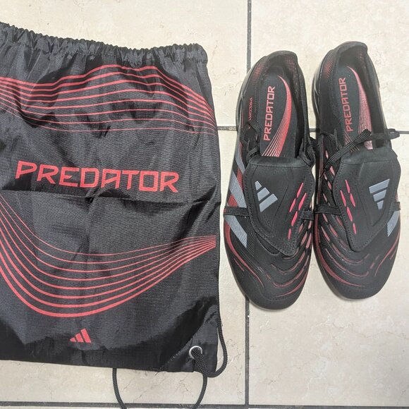 Adidas Predator Elite FG Core Black/Grey/Lucid Red Men's 10 Brand New - Picture 1 of 9